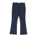 PINSTRIPE FLARE NAVY TROUSERS