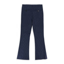 PINSTRIPE FLARE NAVY TROUSERS