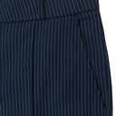 PINSTRIPE FLARE NAVY TROUSERS