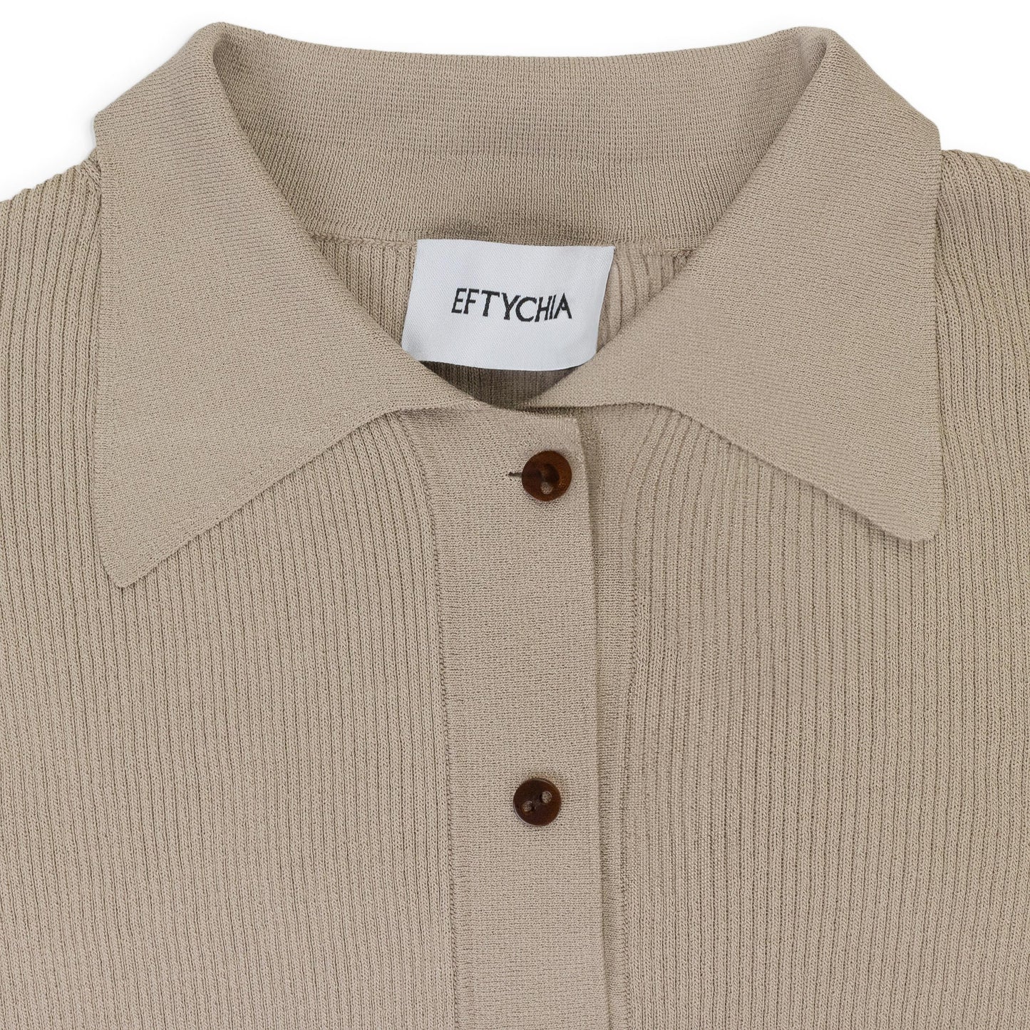 RIB DEEP POLO SAND SWEATER