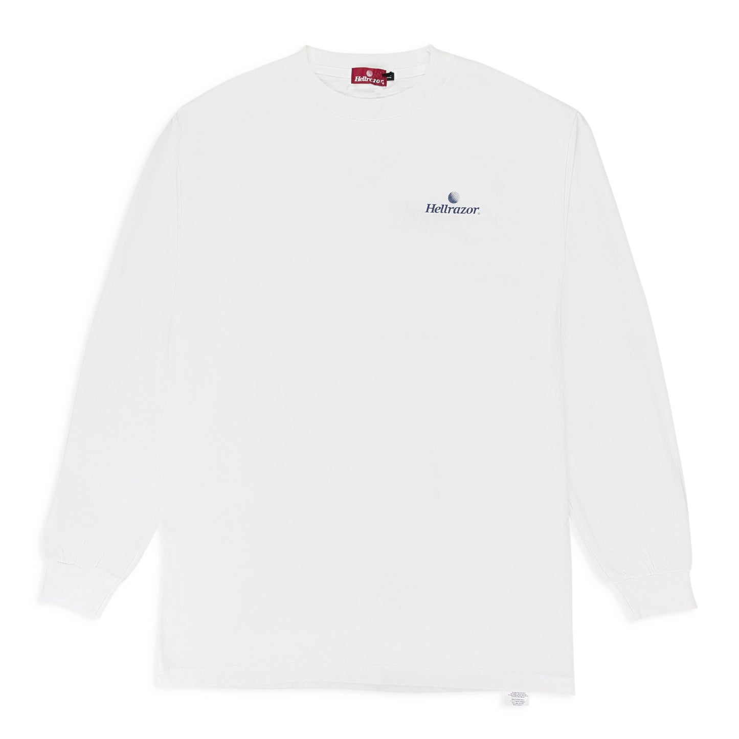 TRADEMARK LOGO LONG SLEEVE WHITE T-SHIRT