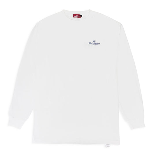 TRADEMARK LOGO LONG SLEEVE WHITE T-SHIRT