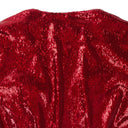 PAULA DEEP V NECK SEQUIN RED DAY DRESS