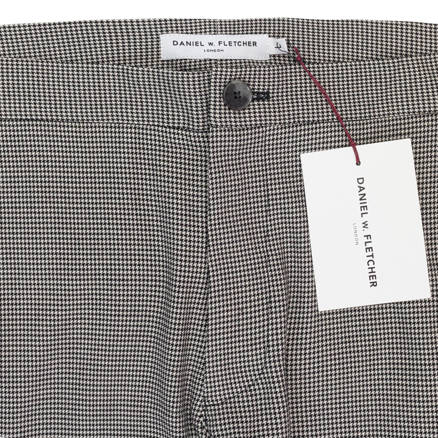 HOUNDSTOOTH SPLIT HEM BLACK WHITE TROUSERS