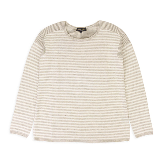 CASHMERE STRIPED BEIGE SWEATER