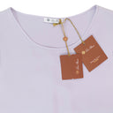 SCOOP NECK SHORT SLEEVE LILAC T-SHIRT