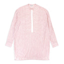 STRIPED MOCK NECK PINK BLOUSE