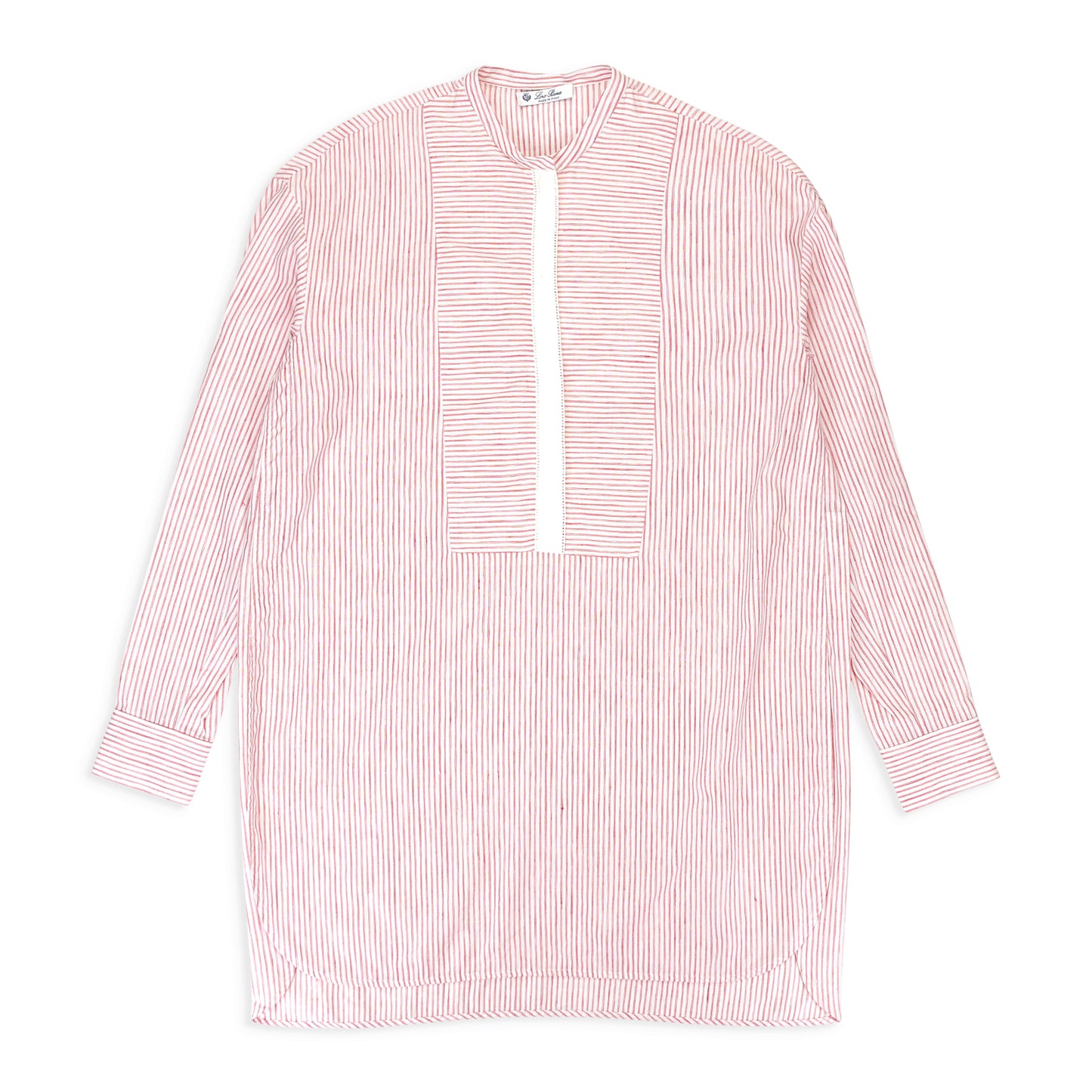 STRIPED MOCK NECK PINK BLOUSE