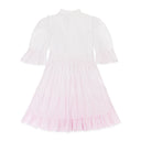 EXCLUSIVE DIP DYE SHORT PRAIRIE WHITE PINK DAY DRESS