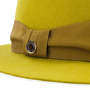 RABBIT CASHMERE BLEND MUSTARD FEDORA HAT