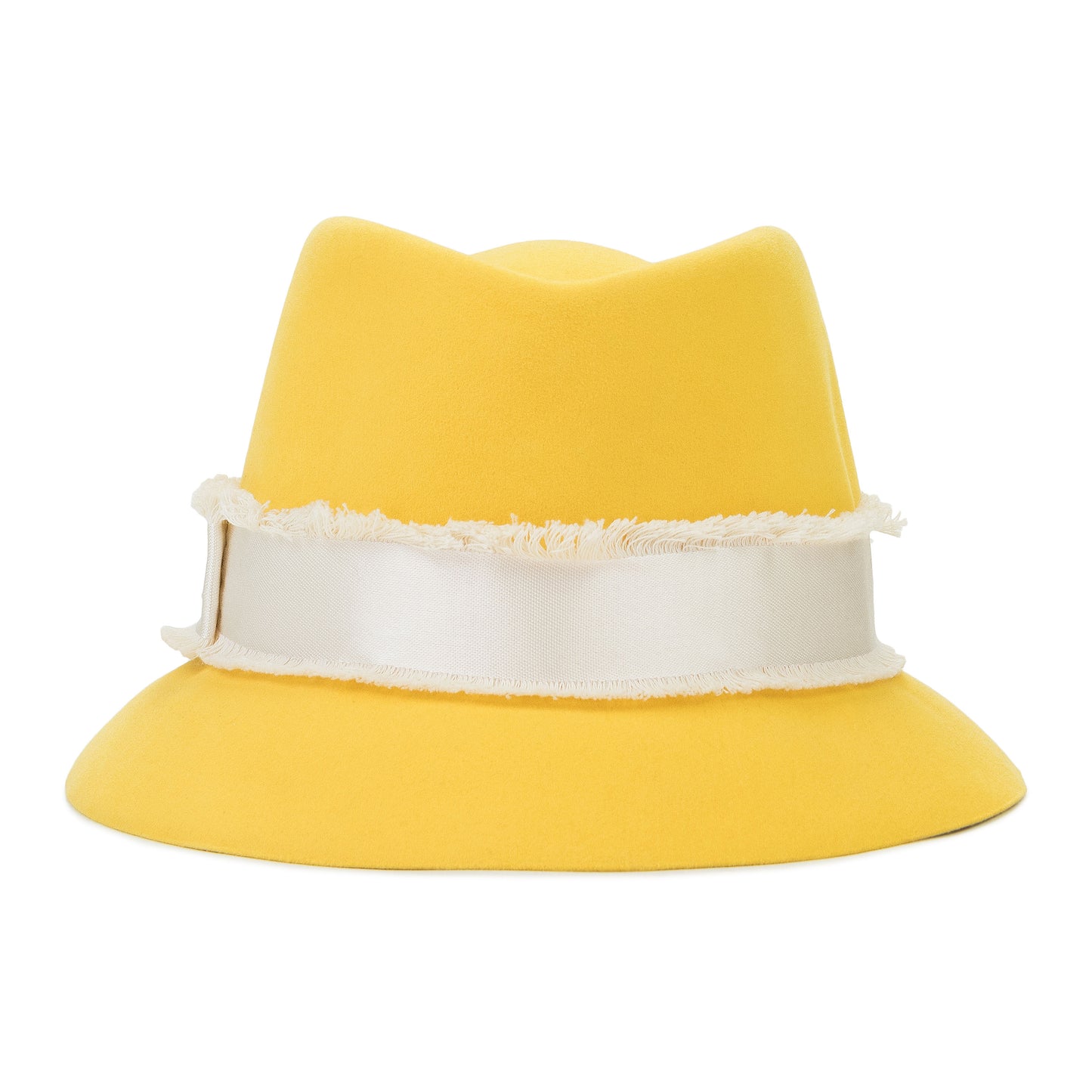 BEAVER FRINGE TRIM YELLOW WHITE HAT