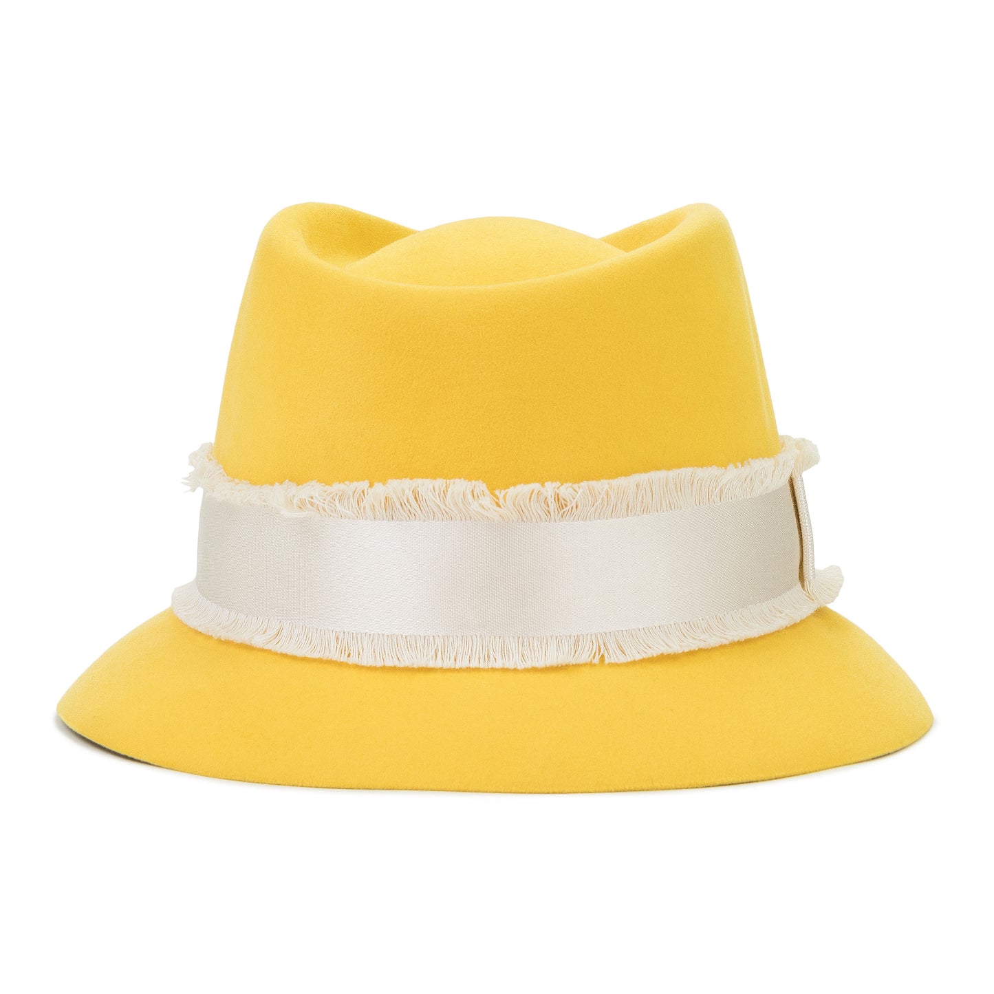 BEAVER FRINGE TRIM YELLOW WHITE HAT