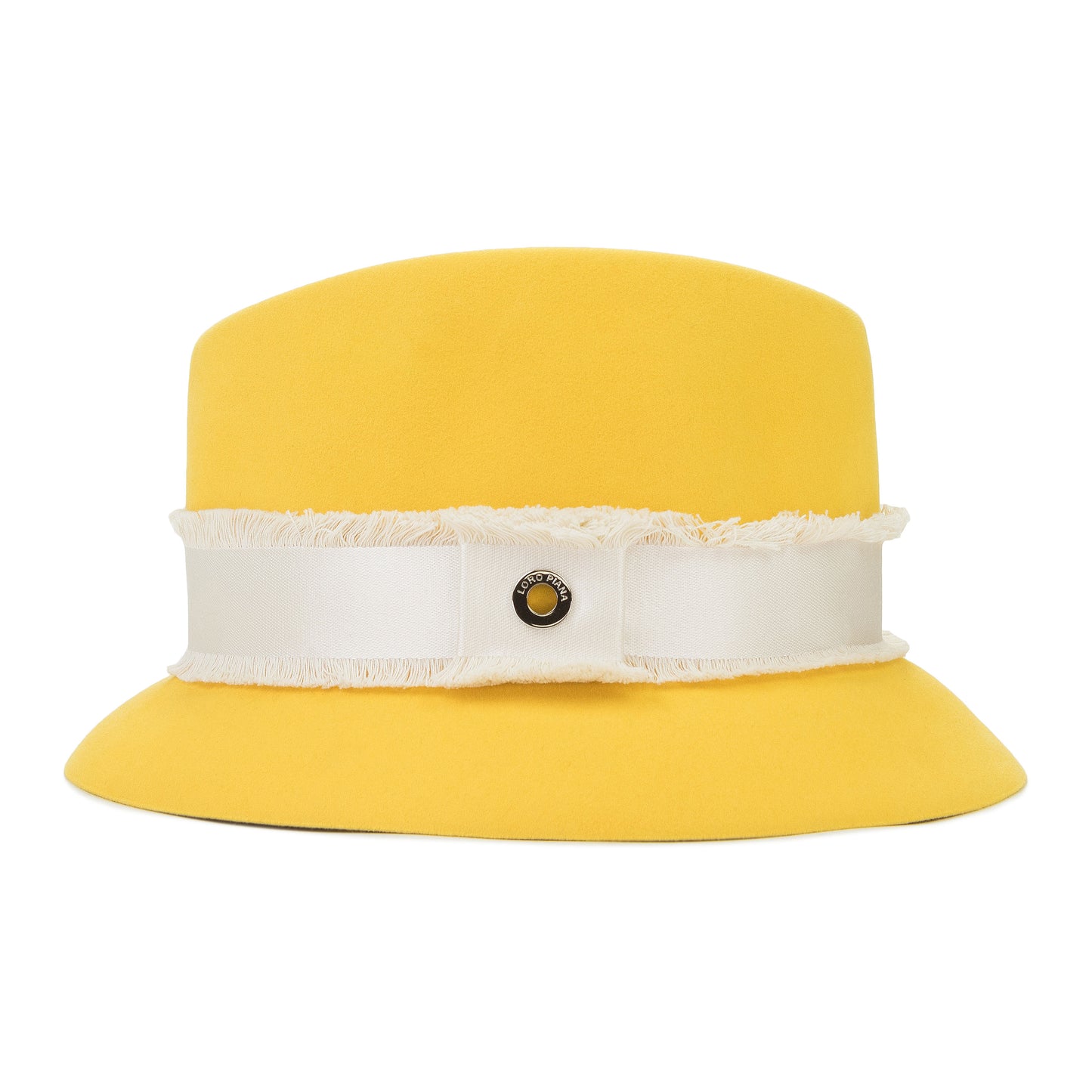 BEAVER FRINGE TRIM YELLOW WHITE HAT