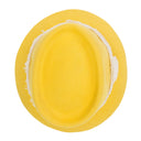 BEAVER FRINGE TRIM YELLOW WHITE HAT