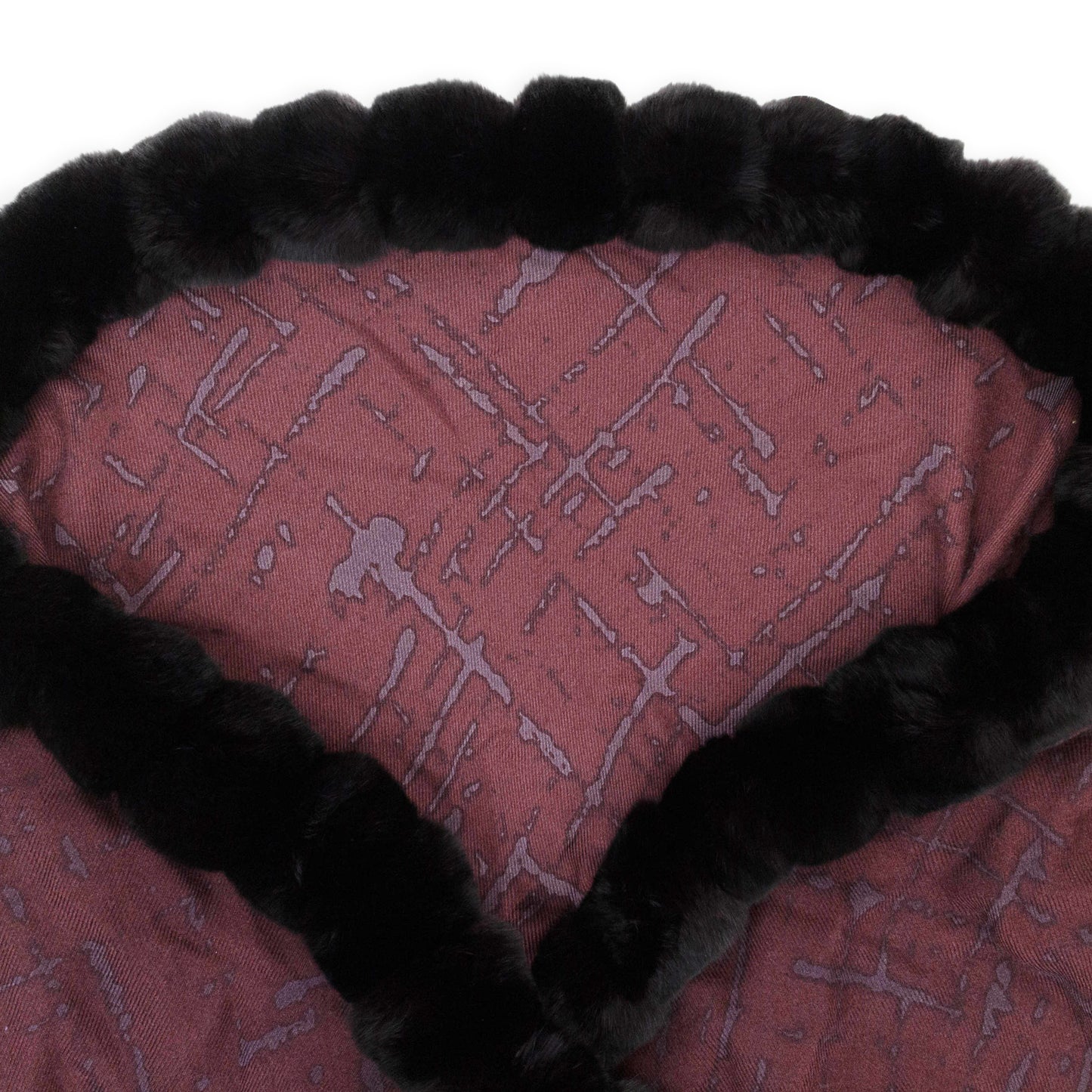 CASHMERE BURGUNDY BLACK SCARF