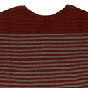 CASHMERE STRIPED BURGUNDY GRAY SWEATER