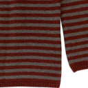 CASHMERE STRIPED BURGUNDY GRAY SWEATER