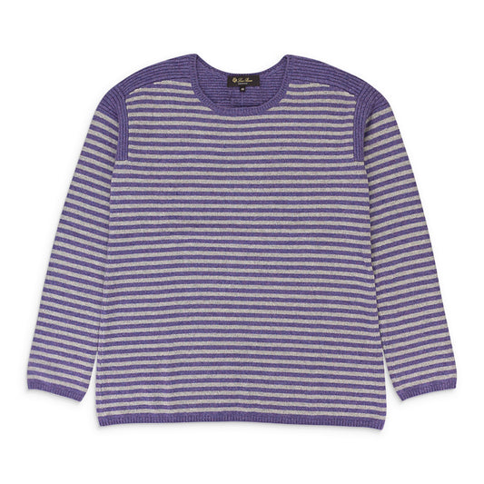 CASHMERE STRIPED PURPLE GRAY SWEATER