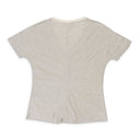 V-NECK SHORT SLEEVE WHITE GRAY T-SHIRT