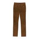 LAMBSKIN STRAIGHT LEG BROWN PANTS