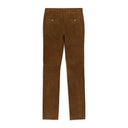 LAMBSKIN STRAIGHT LEG BROWN PANTS