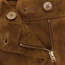 LAMBSKIN STRAIGHT LEG BROWN PANTS