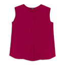 SILK SCOOP NECK BURGUNDY BLOUSE