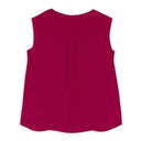 SILK SCOOP NECK BURGUNDY BLOUSE