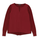 SILK V-NECK BURGUNDY BLOUSE