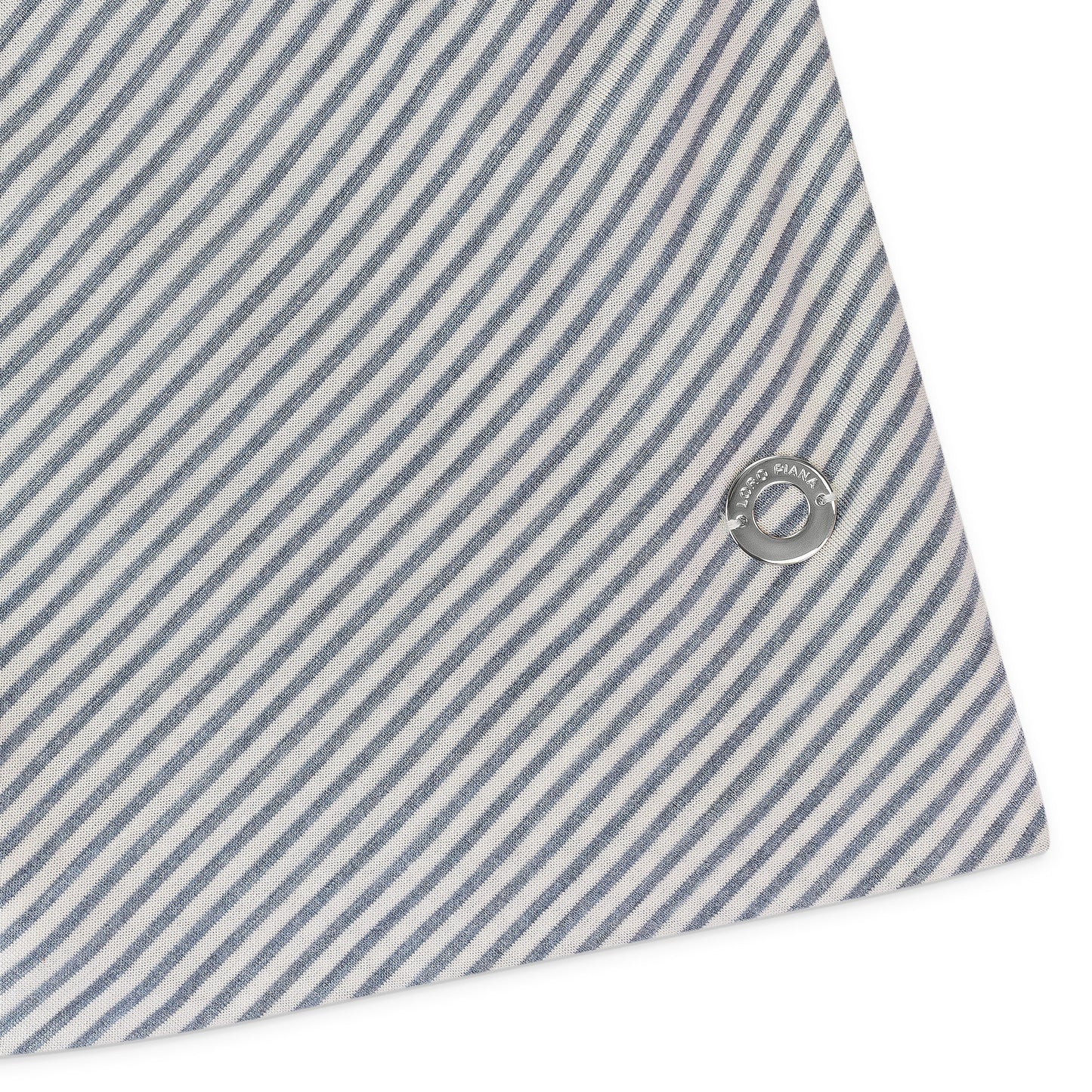 SILK STRIPED WHITE GRAY T-SHIRT