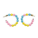 MEDIUM BEADED HOOPS MULTICOLOR EARRINGS