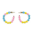 MEDIUM BEADED HOOPS MULTICOLOR EARRINGS