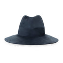 WIDE BRIMMED NAVY BLUE FEDORA HAT