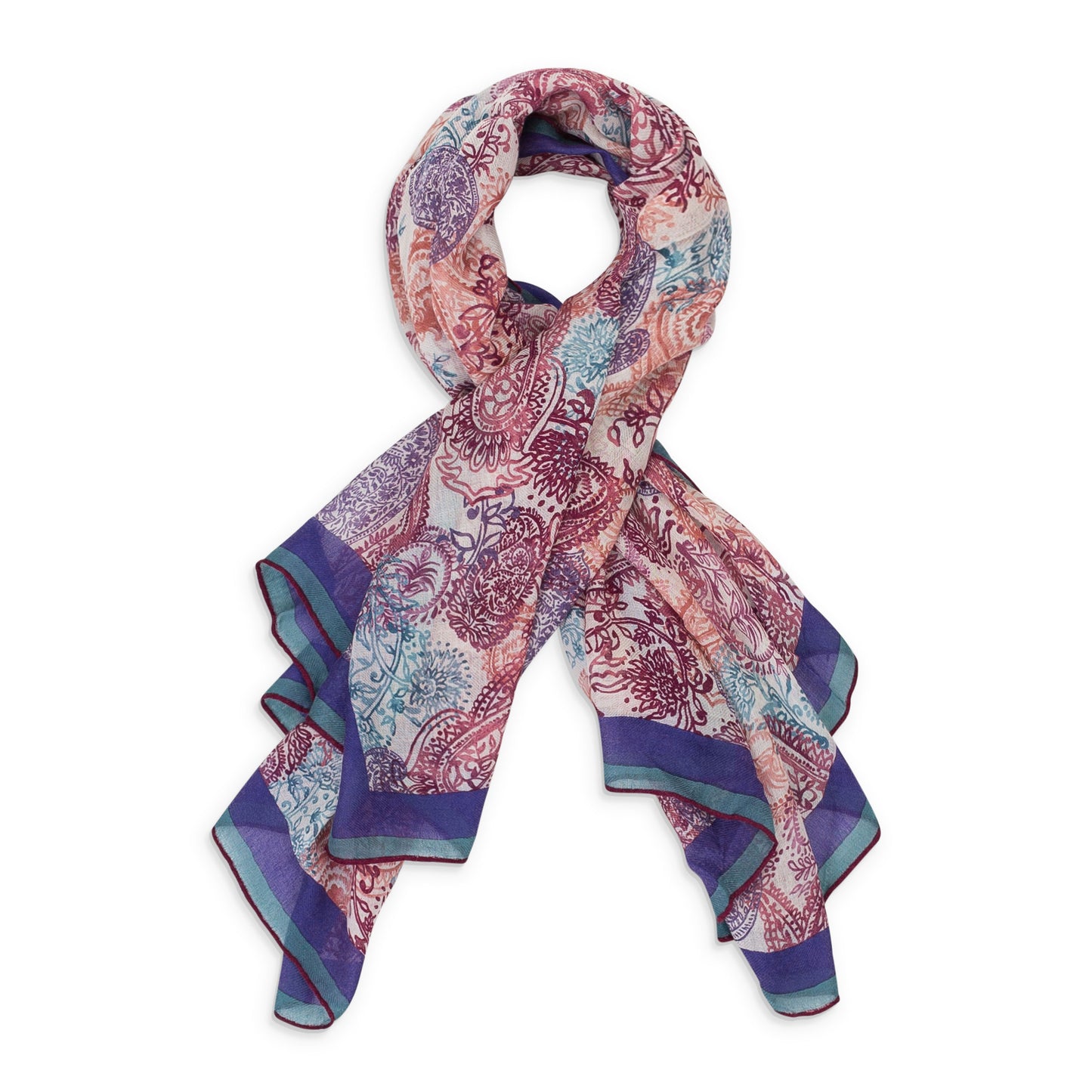 CASHMERE PAISLEY PRINT MULTICOLOR SCARF