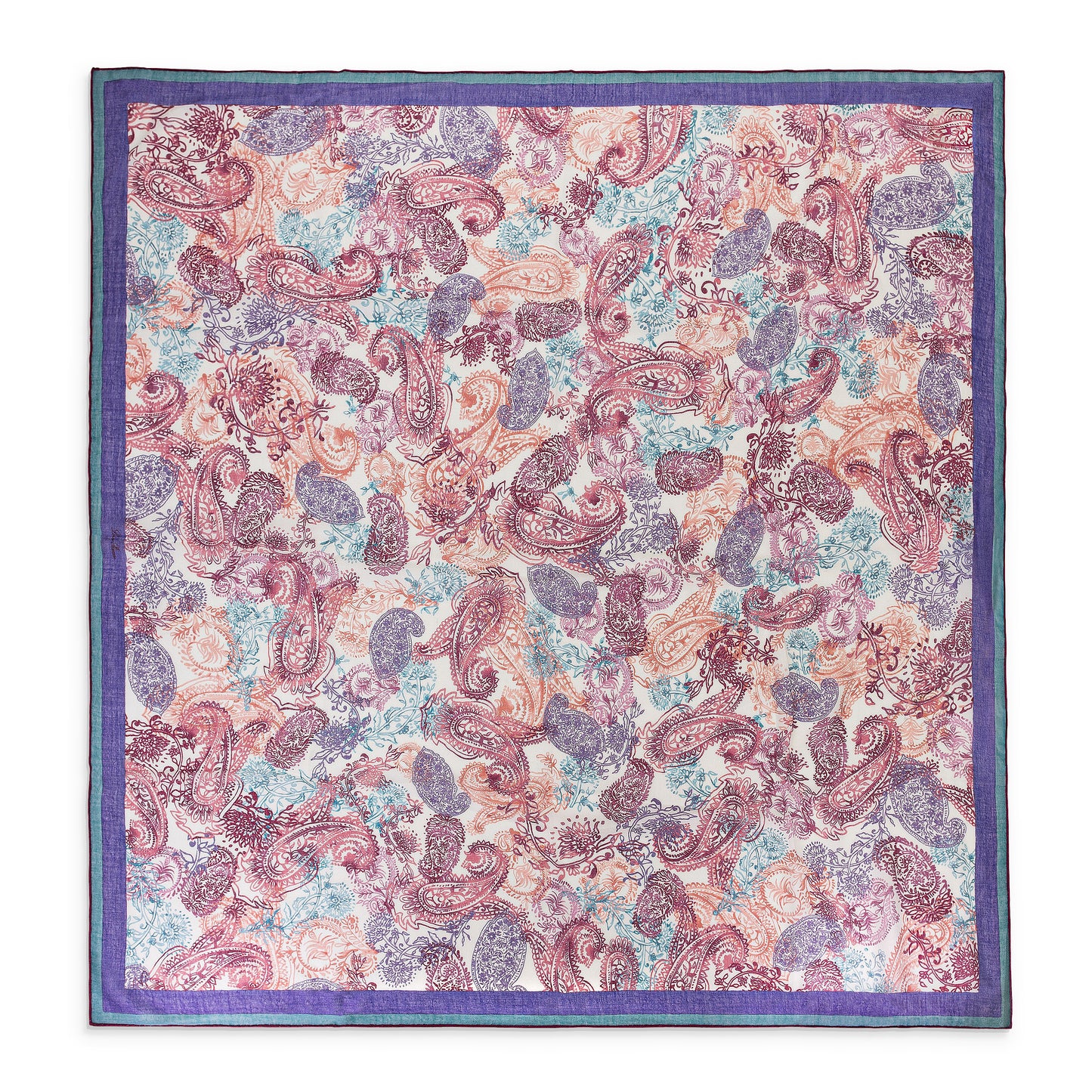 CASHMERE PAISLEY PRINT MULTICOLOR SCARF