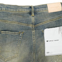 MID INDIGO TAPERED LEG DESTROY PAINT SKINNY JEANS