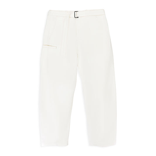 TWISTED OFF WHITE TROUSERS