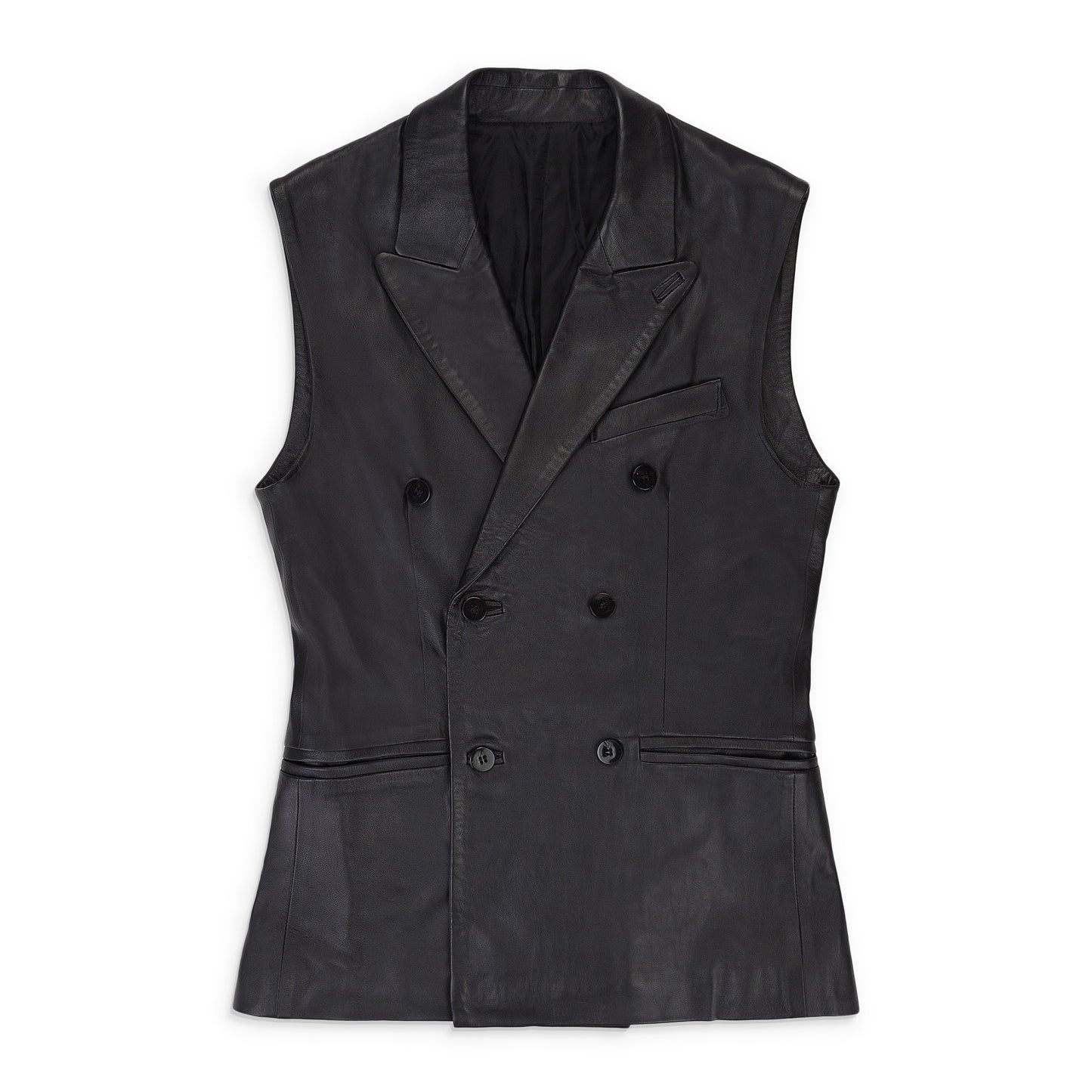 SLEEVELESS DOUBLE BREASTED BLACK BLAZER