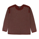 CASHMERE STRIPED BURGUNDY GRAY SWEATER