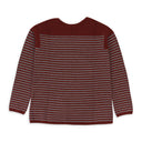 CASHMERE STRIPED BURGUNDY GRAY SWEATER