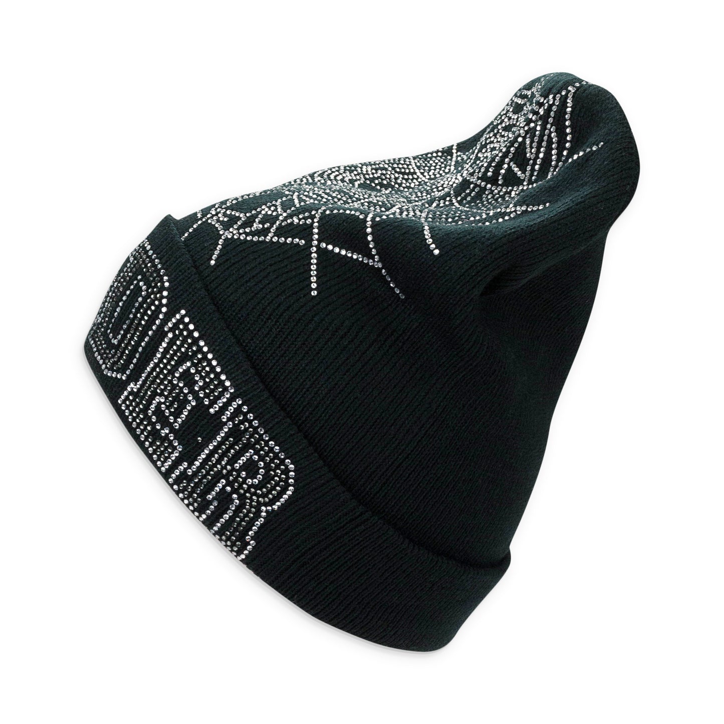 RHINESTONE BLACK BEANIE