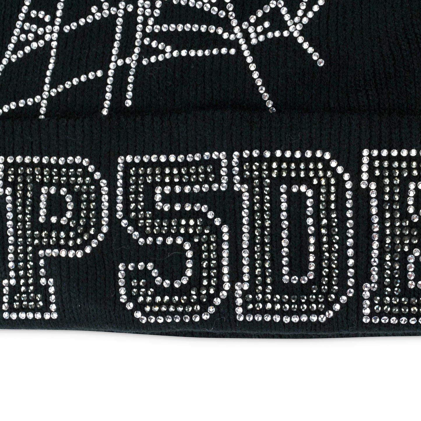 RHINESTONE BLACK BEANIE