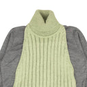 COLORBLOCK TURTLENECK GRAY, SAGE SWEATER