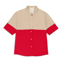 BAUHAUS BEIGE RED BUTTON-DOWN SHIRT