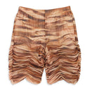 BIKERS WITH RUSHED DETAILS BROWN SHORTS