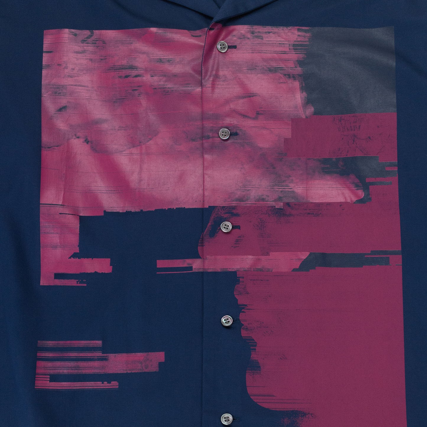 GLITCH NAVY BUTTON-DOWN SHIRT