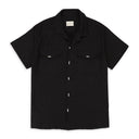 BARRIO LINEN WITH BONE BUTTONS BLACK BUTTON-DOWN SHIRT