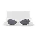 EZRA POINTED CAT EYE WHITE SUNGLASSES