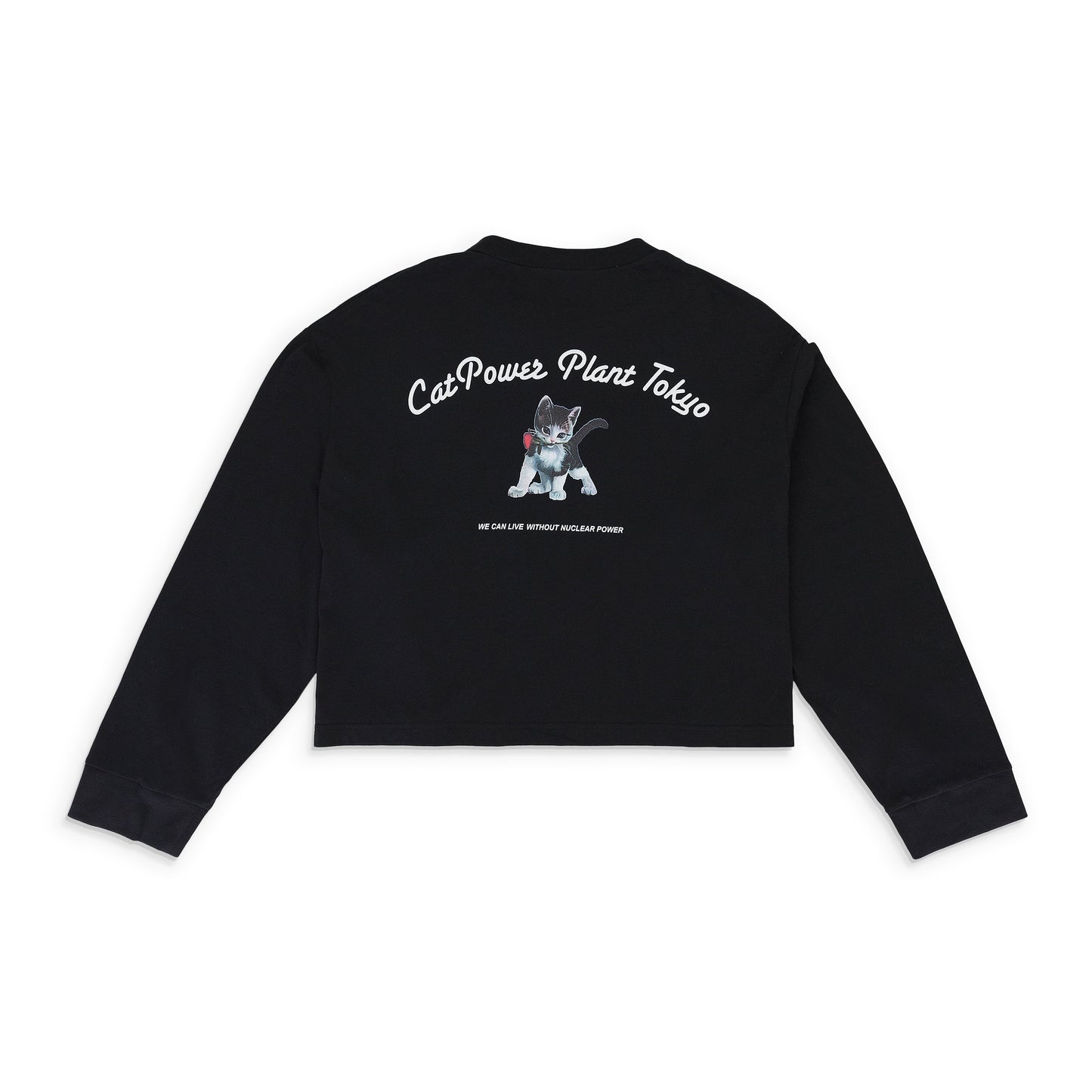 CAT POWER LONG SLEEVE BLACK SWEATSHIRT