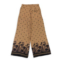 CAT BEIGE BLACK WIDE LEG PANTS